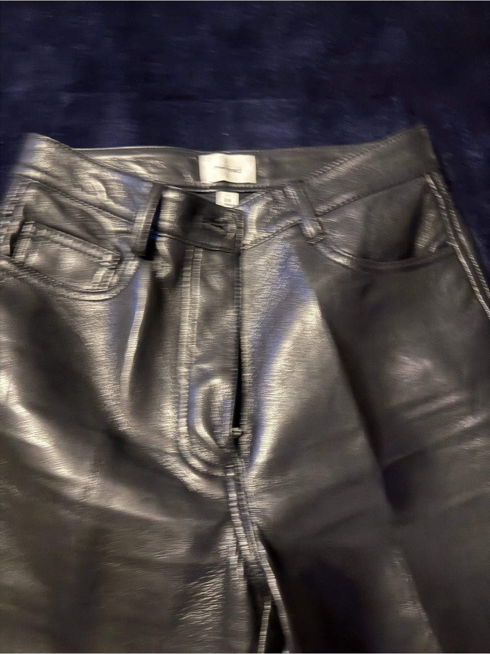 Aritzia Black Coated Skinny Jeans